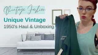 1950s Vintage Clothing Haul  Unique Vintage Unboxing Dresses and Tops