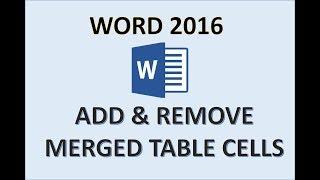 Word 2016 - Merge Table Cells - How to Make & Center Columns and Rows in Tables - First Top Row MS