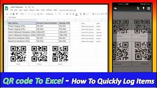 QR Code To Excel - How To Quickly Log Items To MS Excel File After Scan QR