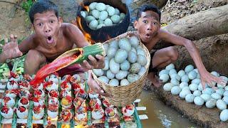 Survival in the rainforest Duck egg cooking delicious eating