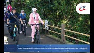 JUMAT SEHAT BERSAMA AMBU ANNE RATNA MUSTIKA BERSEPEDA DAN BERCENGKRAMA BERSAMA ATLET SEPATU RODA