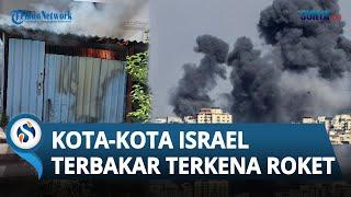 IRON DOME JEBOL Serbuan Roket Brigade Al Quds Hantam Kota-kota Israel Sebuah Gudang Terbakar