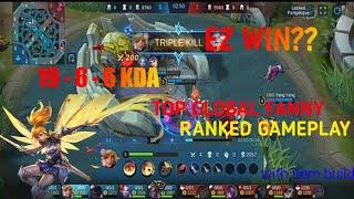 TOP GLOBAL FANNY GAMEPLAY 19-6-6 KDA WITH ITEM BUILDS.. #MLBB