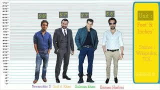 Bollywood Actors Height Comparison  Amir to Amitab with music