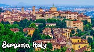 Walking tour in Bergamo Italy 4K - A beautiful city in Northern Italy Lombardy