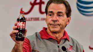 Nick Saban uses a Coke bottle to explain Kirby Smart