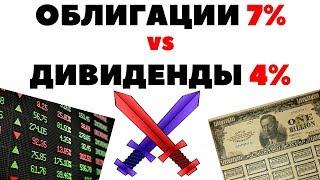 Куда вложить деньги в 2019 году облигации 7% или дивиденды 4%? Инвестиции на 10000$