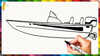 How To Draw A Speedboat Step By Step ️ Speedboat Drawing Easy