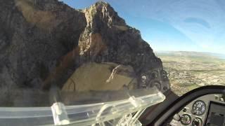 Calidus gyroplane flying down Slate Canyon