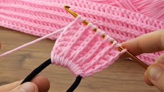 Woow... Very easy Tunisian crochet chain very stylish hair band making #crochet