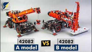 LEGO Technic 42082 Rough Terrain Crane vs 42082 B model Mobile Pile Driver