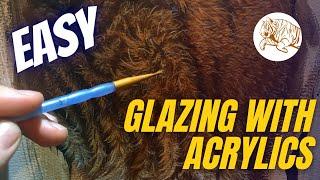 How To GLAZE Using Acrylics  Fur Painting Tips