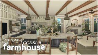 Bloxburg  Coastal Two-Story Spring Family Farmhouse  Roblox  House Build