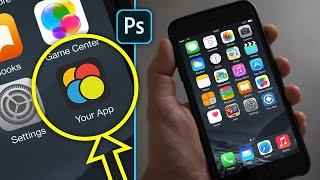 PSD Mockup Display Your App Icon on iPhone Screen  Photoshop Tutorial