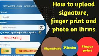 how to upload signature photo and finger print on ihrms Punjab