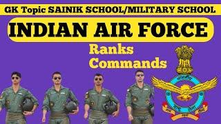 Indian Air force commandsranksfacts for Sainik school preparing students.