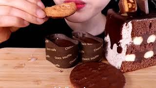 ASMR MUKBANG  CHOCOLATE PARTY CAKE  ICE CREAM  TWIX FERRERO ROCHE SNACKS EATING SOUNDS MUKBANG 