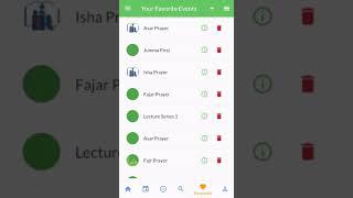 IslamicEvents tutorial how to manage favourite events