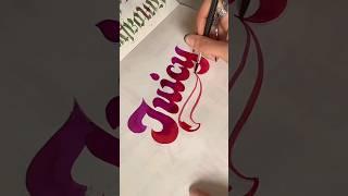 #CALLIVEMBER JUNE CHALLENGE DAY 1 JUICY CALLIGRAPHY & LETTERING #calligraphy #ART #shorts