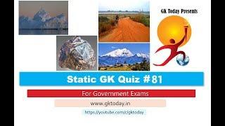 GKTodays Static GK Quiz-81 World Geography