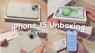 iPhone 15 green unboxing eng cc ⋆｡ สีเขียวน่ารักมากๆๆ  @piinqzhii