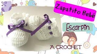 Zapatito bebé 0-3 meses tejidos a CROCHET Shoes baby 0-3  months Crochet