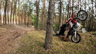 Five Riders in the forest 3x HONDA XR650R VS KTM 690 ENDURO R VS SUZUKI DRZ400S