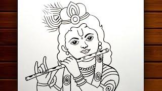 Bal Krishna Line Drawing  Krishna Thakur Drawing  Bal Gopal Drawing  Creativity Studio.