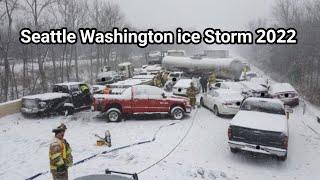 Seattle ice Storm 2022  Cars & People Slipping On ice  Winter Storm In USA  #seattleicestorm