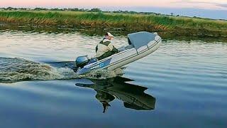 Unpacking the Boat Gladiator 330 AL and trial on the water. Spinning fishing from a PVC boat fishing