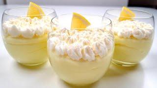 Creamy lemon mousse in 5 minutes - No eggs no bake lemon dessert