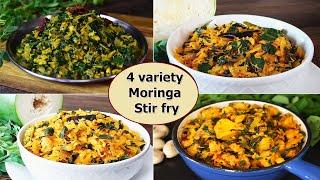 4 Variety Moringa Stir Fry  Drumstick Leaves Recipes  Indian Moringa Recipe
