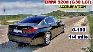 2023 BMW 520d acceleration 0-100 14 mile & flexibility  G30 LCI  xDrive  GPS results