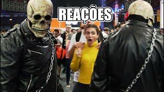 Motoqueiro Fantasma Olha a reação das pessoas quando.... Ghost Rider React