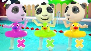 Dolly and Baby Pretend Play Swimming in the Pool Story  Kids Swimming Pool Challenge with Toys #344