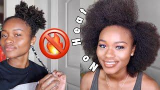 HEATLESS BLOWOUT ON NATURAL HAIR  Banding Method on Natural Hair  Easy Way to Stretch Your Hair