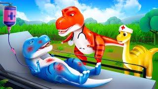 Baby Dinos got Injured - Mother Trexs First Aid for Baby Dinos Jurassic Park DINOSAUR BOO BOO