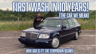 First wash in 10 years How bad is our abandoned W124 wagon? Stripdown restoration series Pt.1