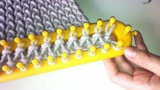 How to Loom Knit a Scarf - Crossed Stockinette Stitch DIY Tutorial