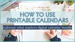 Cultivate What Matters Digital Calendar Bundle Ideas for How to Use Printable Planning Pages 2024