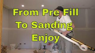 Drywall finish from prefill to sanding