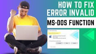 How to fix Invalid MS-DOS Function in Windows 10 or 11  Fix error