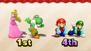 Mario Party Series - 2 Vs 2 Minigames Peach & Yoshi Beats Mario & Luigi