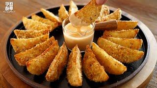 Perfect Crispy Garlic Cheese Potatoes Delicious Cheese sauce. NO Fry.