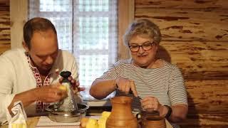 Cooking Belarusian draniki in a village house