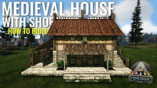 ARK How to build a Medieval House with Shop - Tutorial