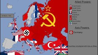 World War II in Europe with Flags Every Day