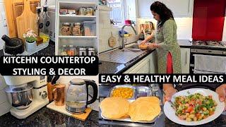 Kitchen Countertop Organization & Styling Ideas For Small Kitchen  Practical Cabinet Arrangement