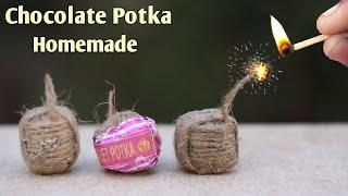 How to Make A Chocklet Potka at home  - Big Sound Potka Making - Chocolates  Patakhe Make