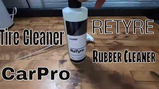 CarPro Retyre Remove Browning Old Dressings Road Film VERSUS TurtleWax Tire Cleaner